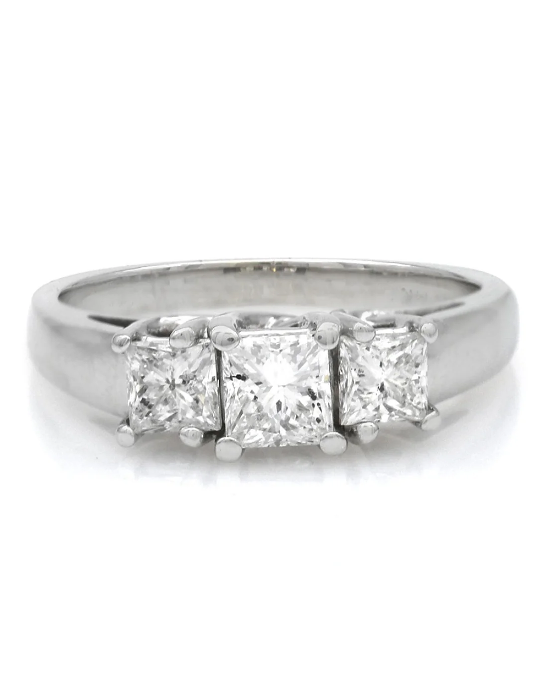 3 Stone Princess Cut Diamond Ring in White Gold - Image 2