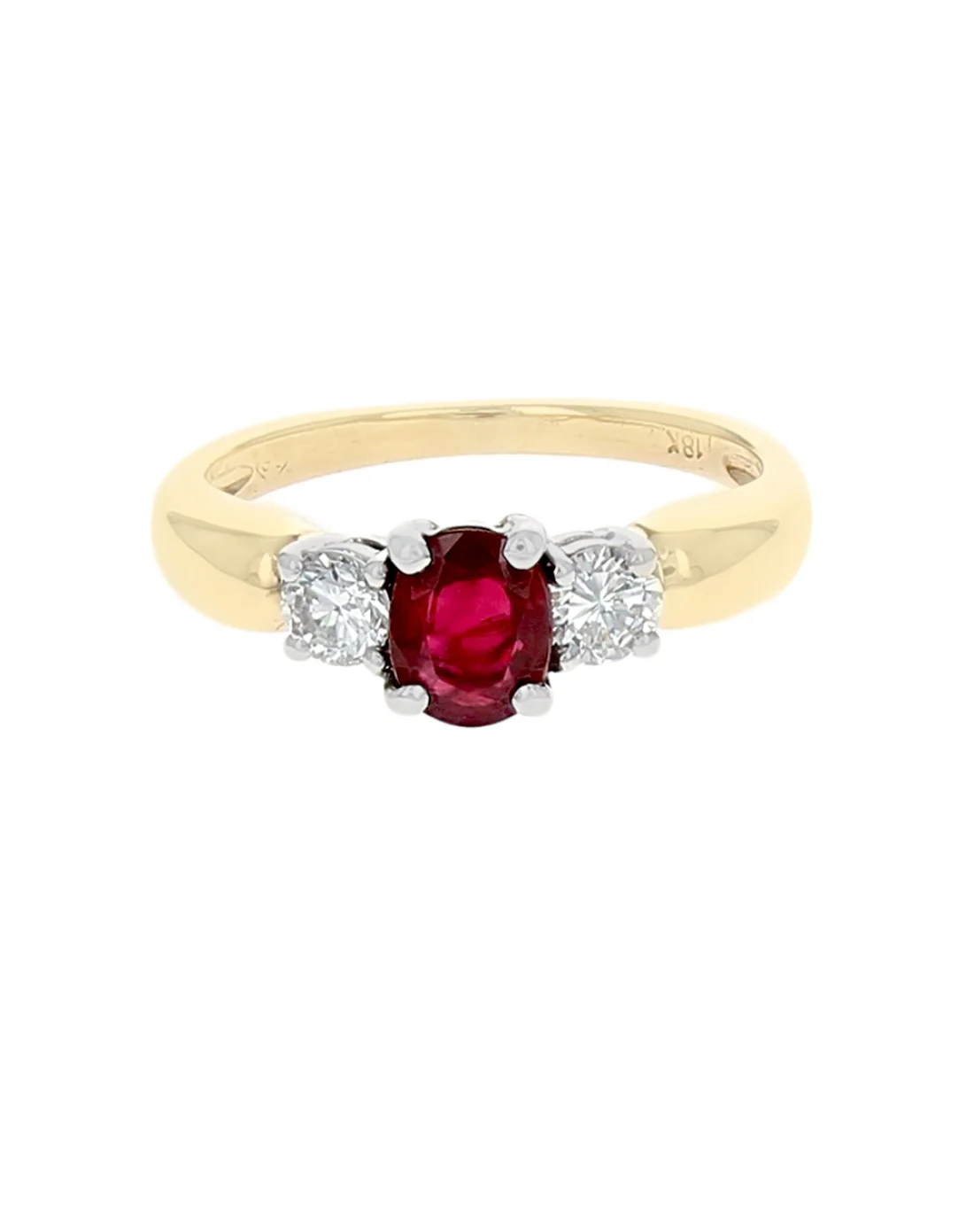3 Stone Ruby and Diamond Ring - Image 2