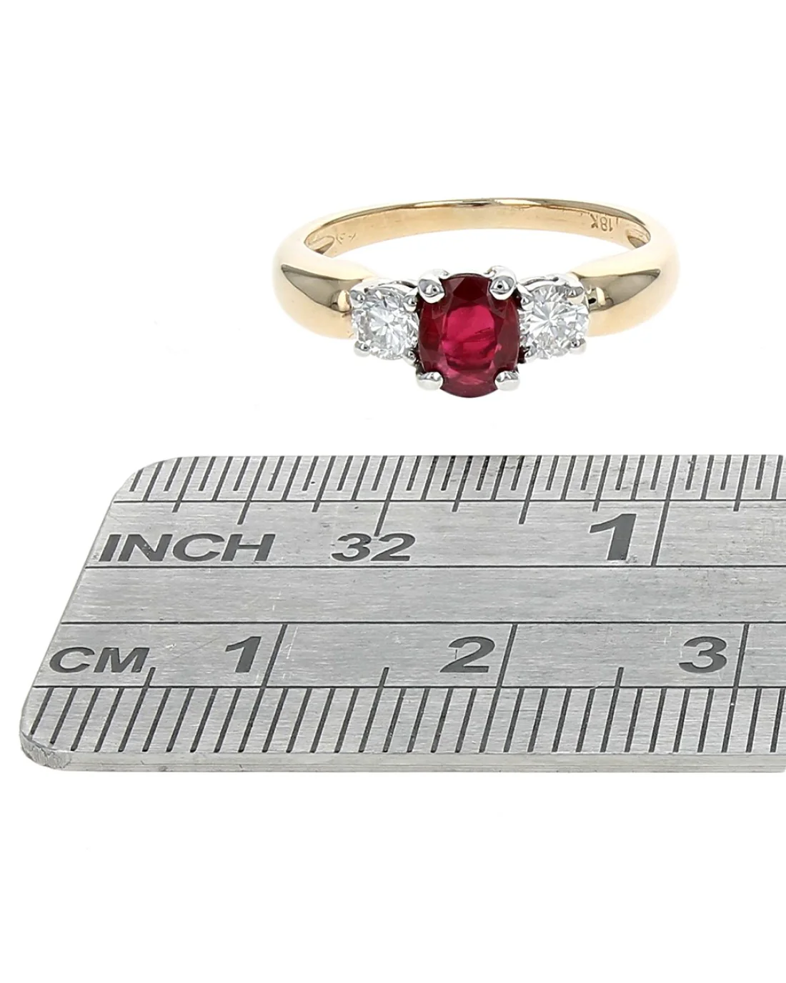 3 Stone Ruby and Diamond Ring - Image 3
