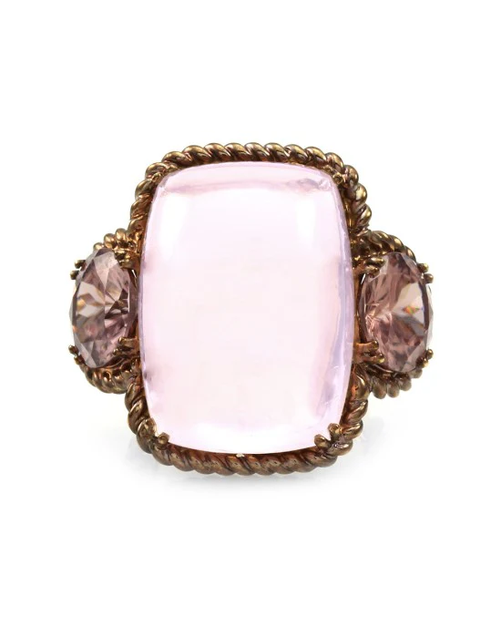30.99ct Rose Quartz and 7.82ctw Pink Zircon Ring in 18K Rose Gold - Image 2