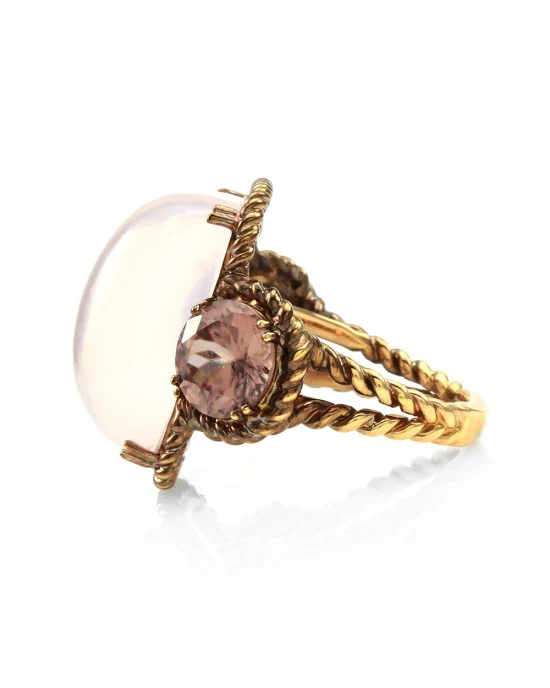 30.99ct Rose Quartz and 7.82ctw Pink Zircon Ring in 18K Rose Gold - Image 4