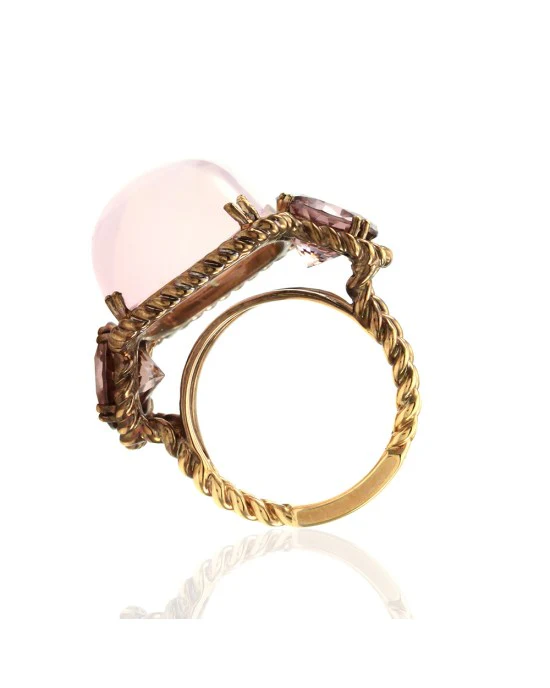 30.99ct Rose Quartz and 7.82ctw Pink Zircon Ring in 18K Rose Gold - Image 5