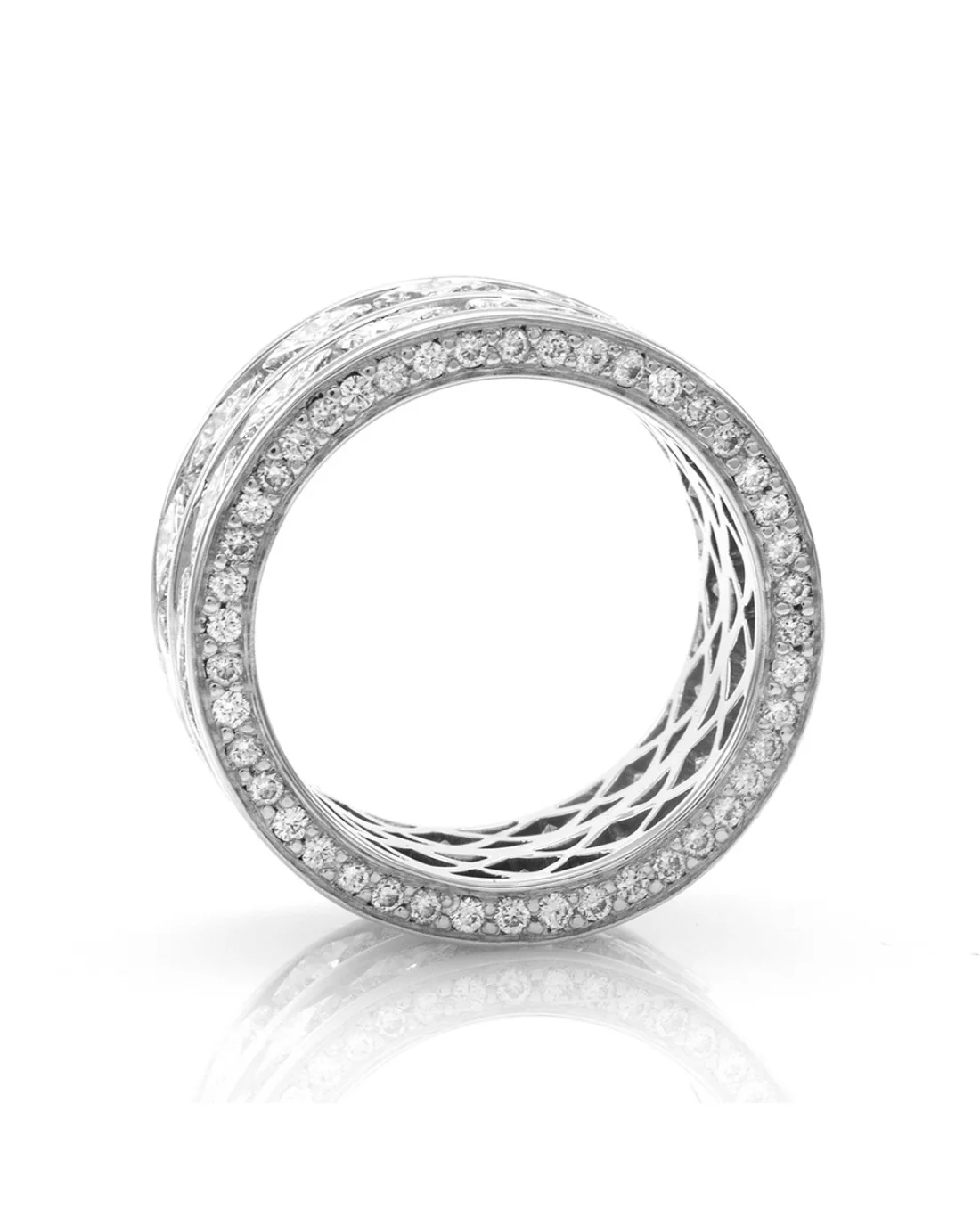 4.80ctw Mixed Cut Diamond Eternity Band/ Ring in Palladium & 18K White Gold SZ 5 - Image 2