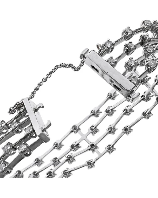 4 Row Diamond Fence Motif Bracelet - Image 2
