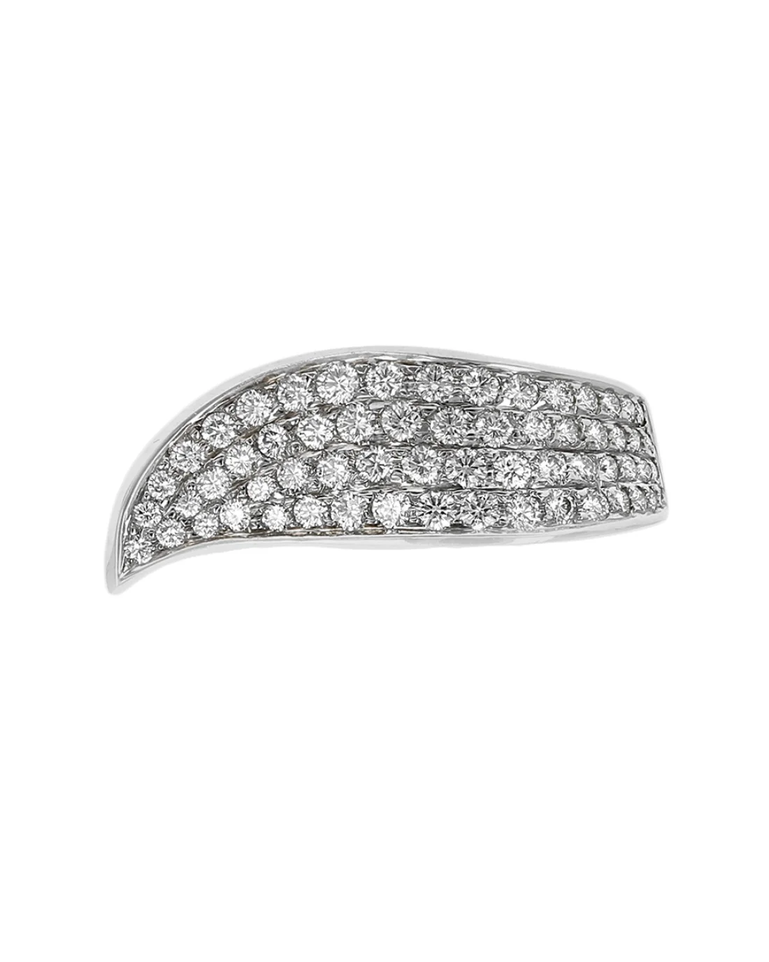 4 Row Diamond Ribbon Ring in Gold - Image 2