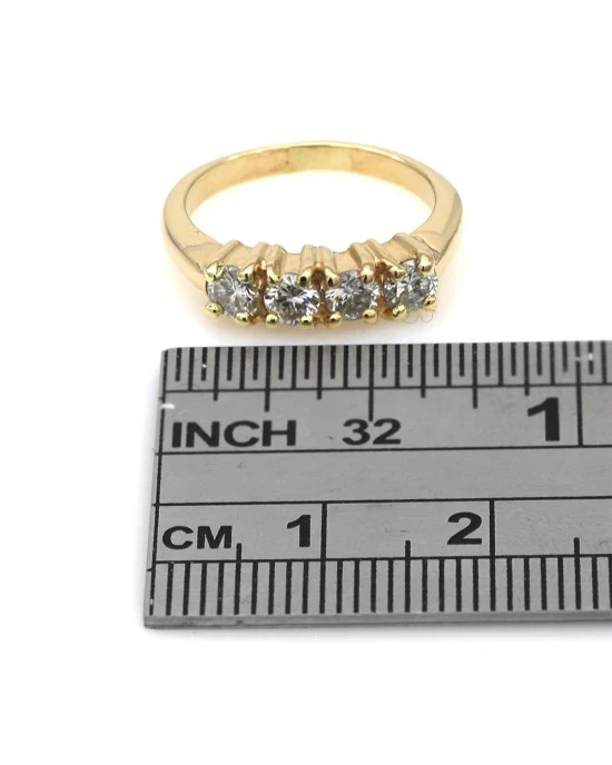4 Stone Diamond Ring in Yellow Gold - Image 3