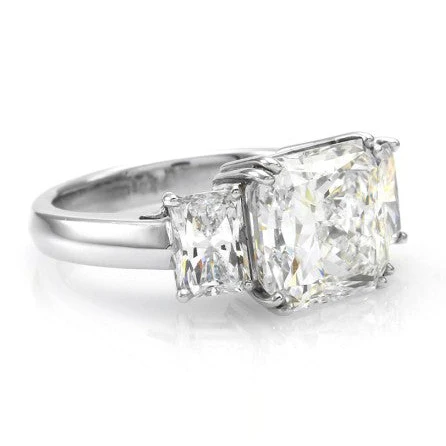 5.02ct SI1, I GIA Certified Radiant Cut Diamond Engagement Ring 18K White Gold