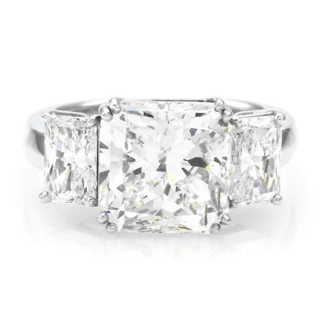 5.02ct SI1, I GIA Certified Radiant Cut Diamond Engagement Ring 18K White Gold - Image 2