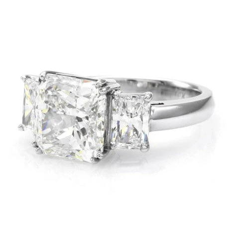 5.02ct SI1, I GIA Certified Radiant Cut Diamond Engagement Ring 18K White Gold - Image 3