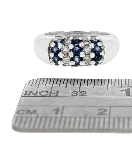 5 Row Alternating Sapphire and Diamond Band - Image 3
