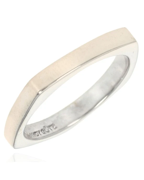 5 Sided White Gold Band
