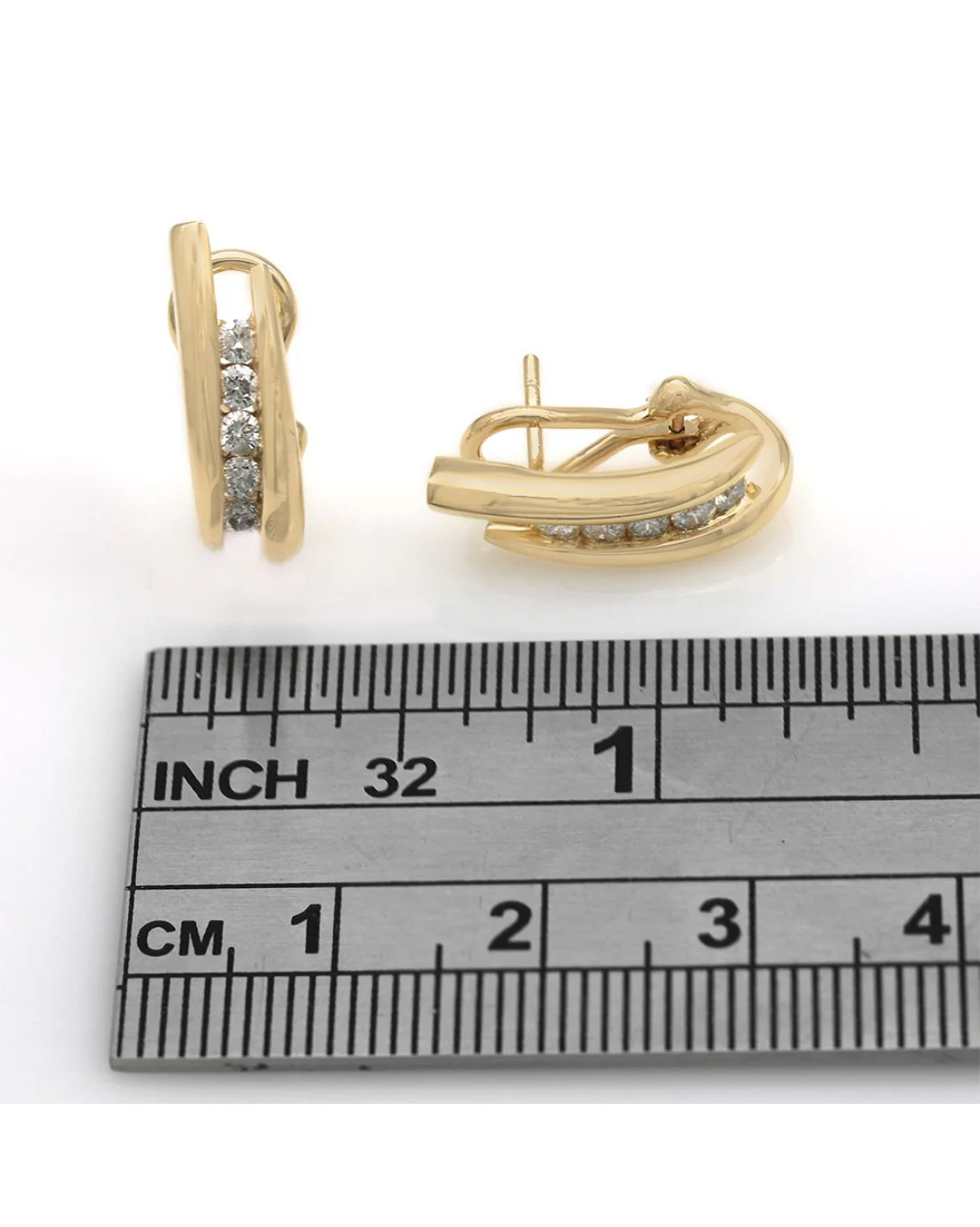 5 Stone Diamond Bypass Earrings - Image 3