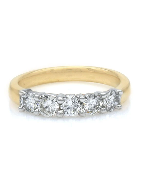 5 Stone Diamond Ring in 2 Tone Gold - Image 2
