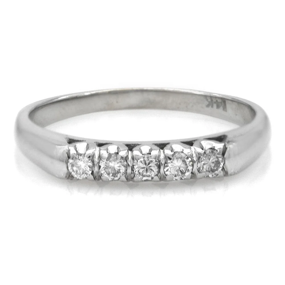 5 Stone Diamond Ring in White Gold - Image 2
