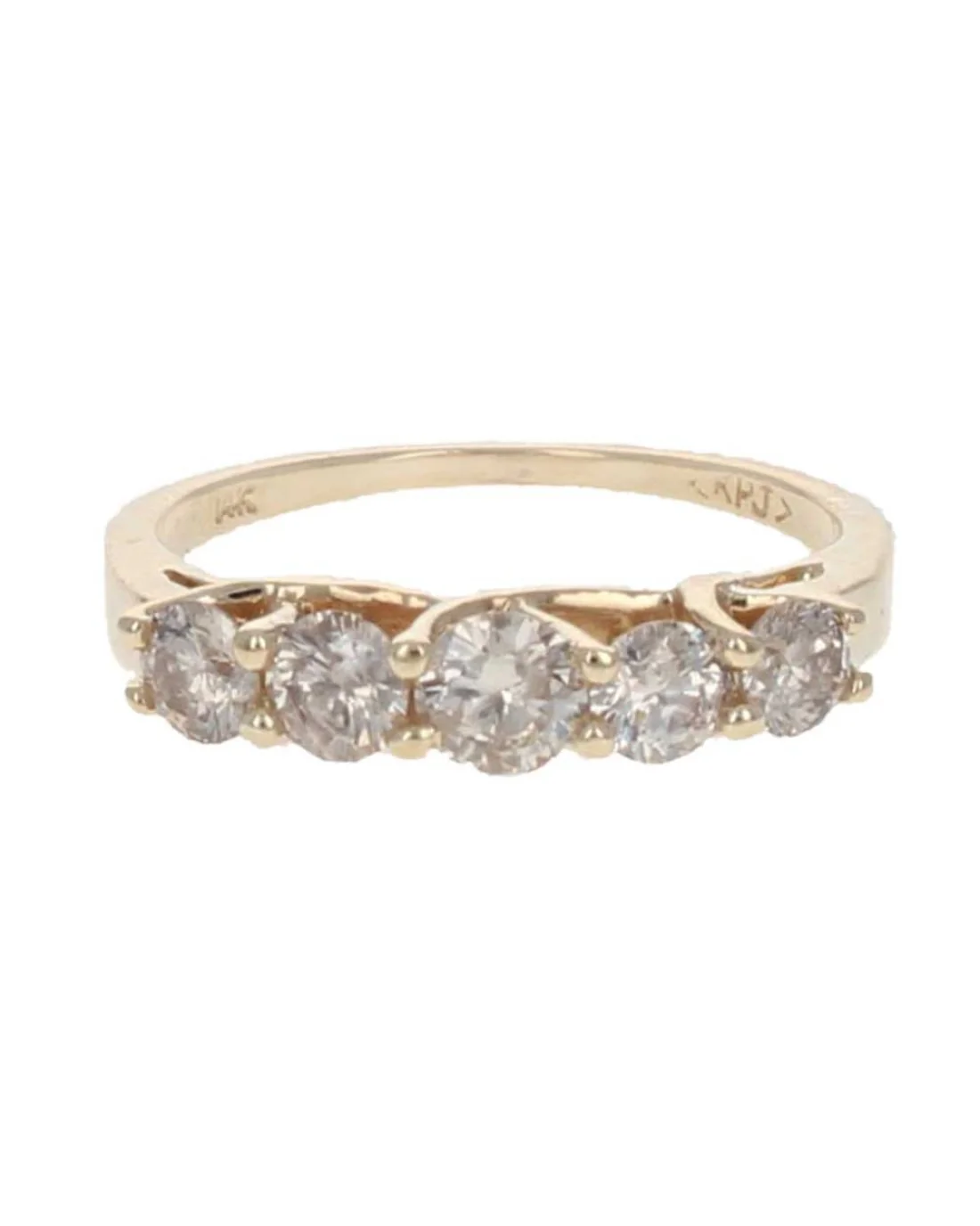5 Stone Diamond Ring in Yellow Gold - Image 2