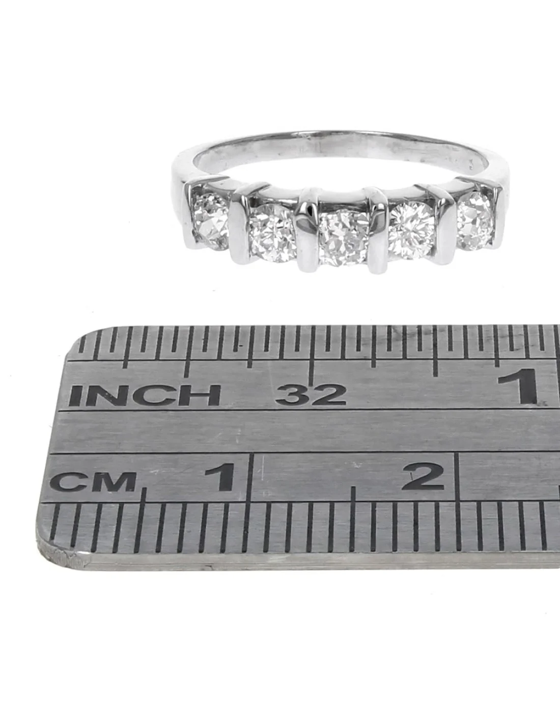 5 Stone Diamond Wedding Band in White Gold - Image 3