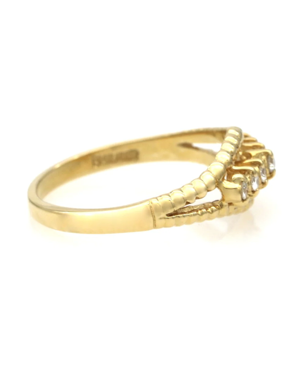 7 Stone Diamond Rope Accent Ring - Image 2