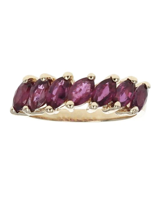 7 Stone Marquise Ruby Ring in Gold - Image 2