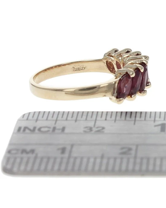 7 Stone Marquise Ruby Ring in Gold - Image 3