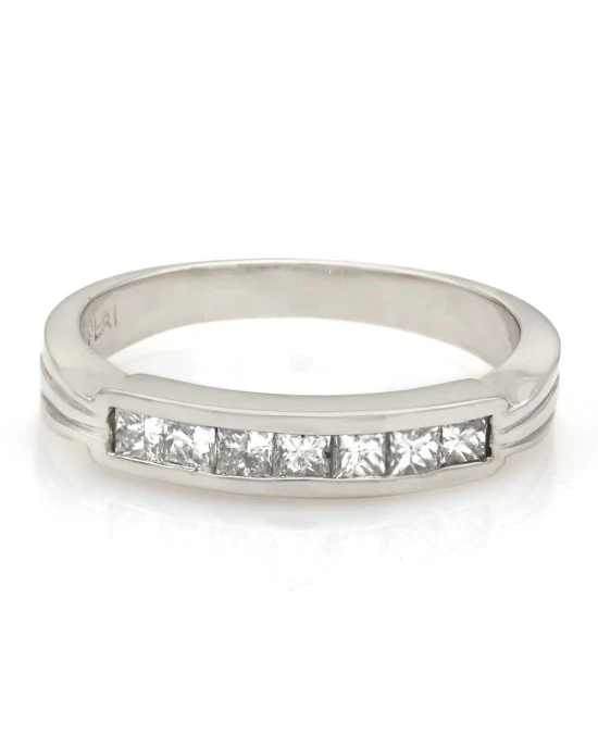 7 Stone Princess Cut Diamond Band in Platinum - Image 2