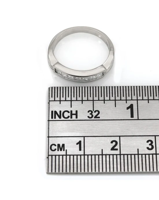 7 Stone Princess Cut Diamond Band in Platinum - Image 3
