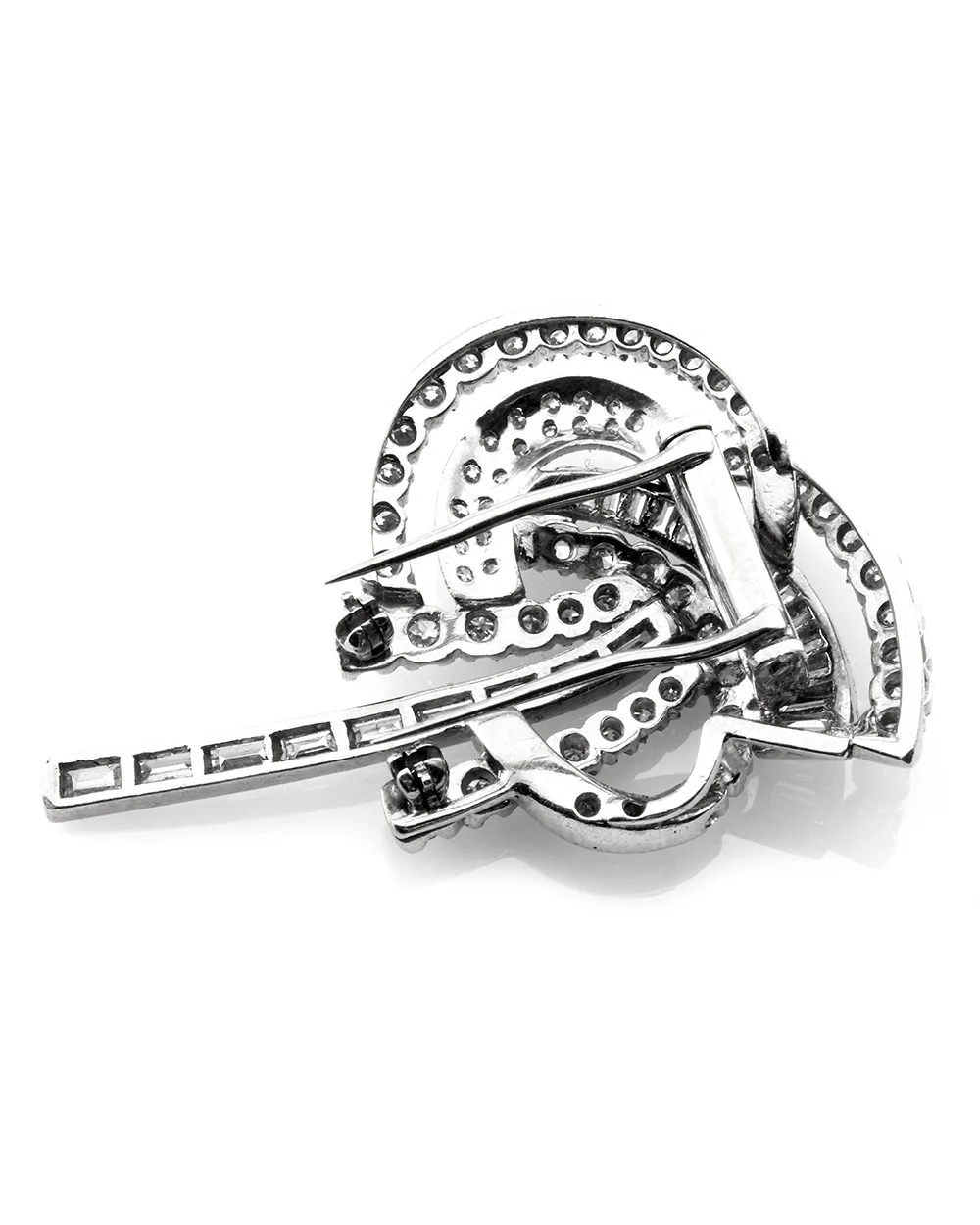 Abstract Diamond Swirl Pin in Platinum - Image 2