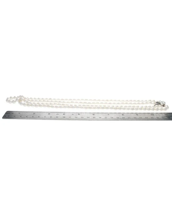 Akoya Pearl 2 Stran Nesting Necklace with 14K Pearl and Diamond Clasp - Image 3