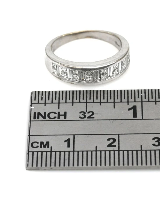 Alternating Princess and Baguette Diamond Band - Image 3