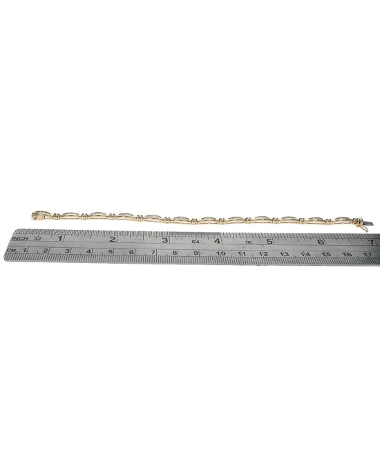 Alternating Round and Baguette Diamond Inline Bracelet - Image 3