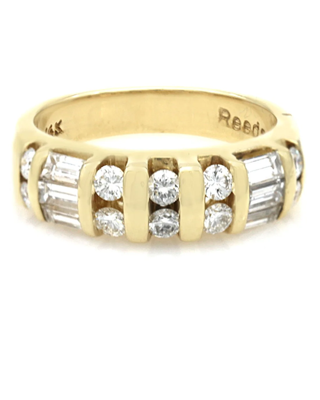 Alternating Round and Baguette Diamond Ring - Image 2