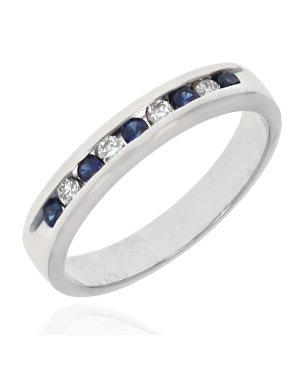 Alternating Sapphire and Diamond Band