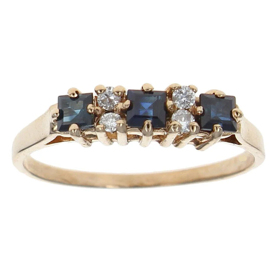 Alternating Sapphire and Diamond Ring - Image 2