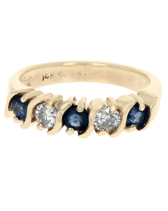 Alternating Sapphire and Diamond S Band - Image 2