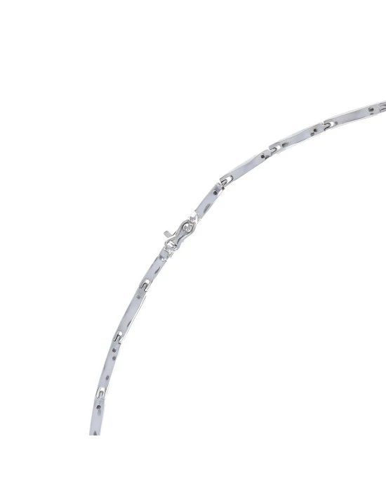 Alternating Sapphire and Diamond Wave Necklace - Image 2