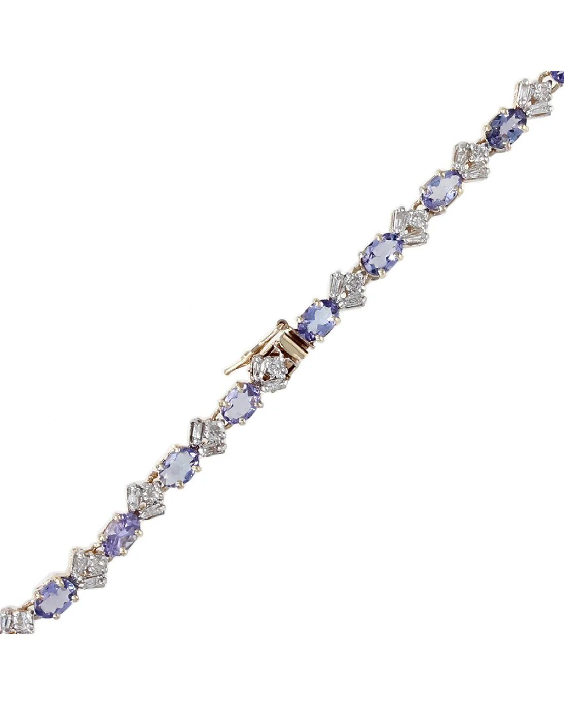 Alternating Tanzanite and Diamond Inline Bracelet - Image 2