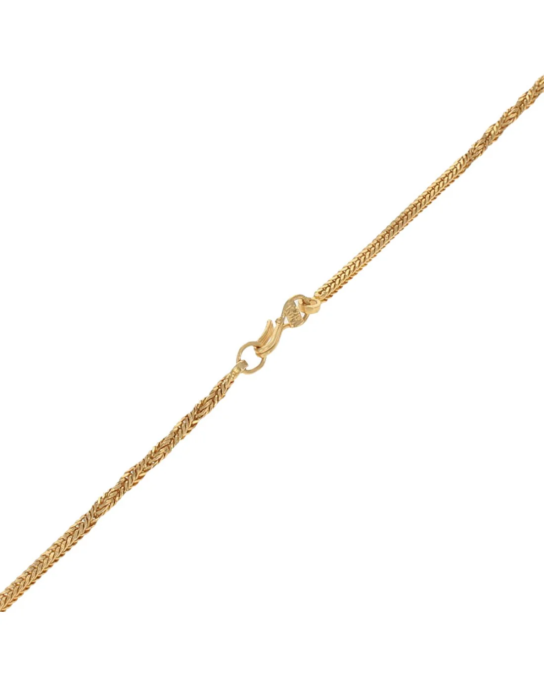 Alternating Twisted Foxtail Chain Necklace in Yellow Gold - Image 2