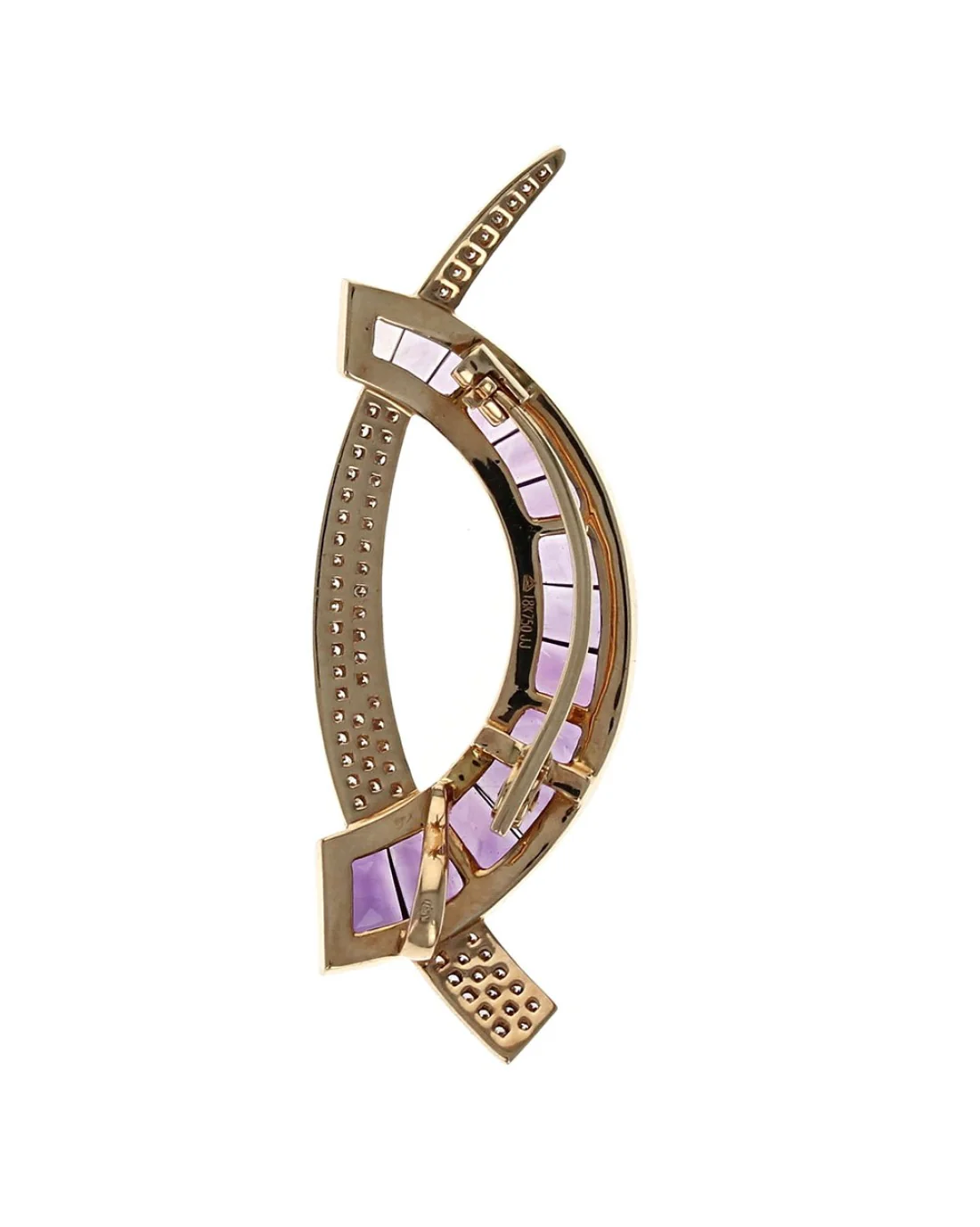 Amethyst and Diamond Open Pendant/Pin - Image 2