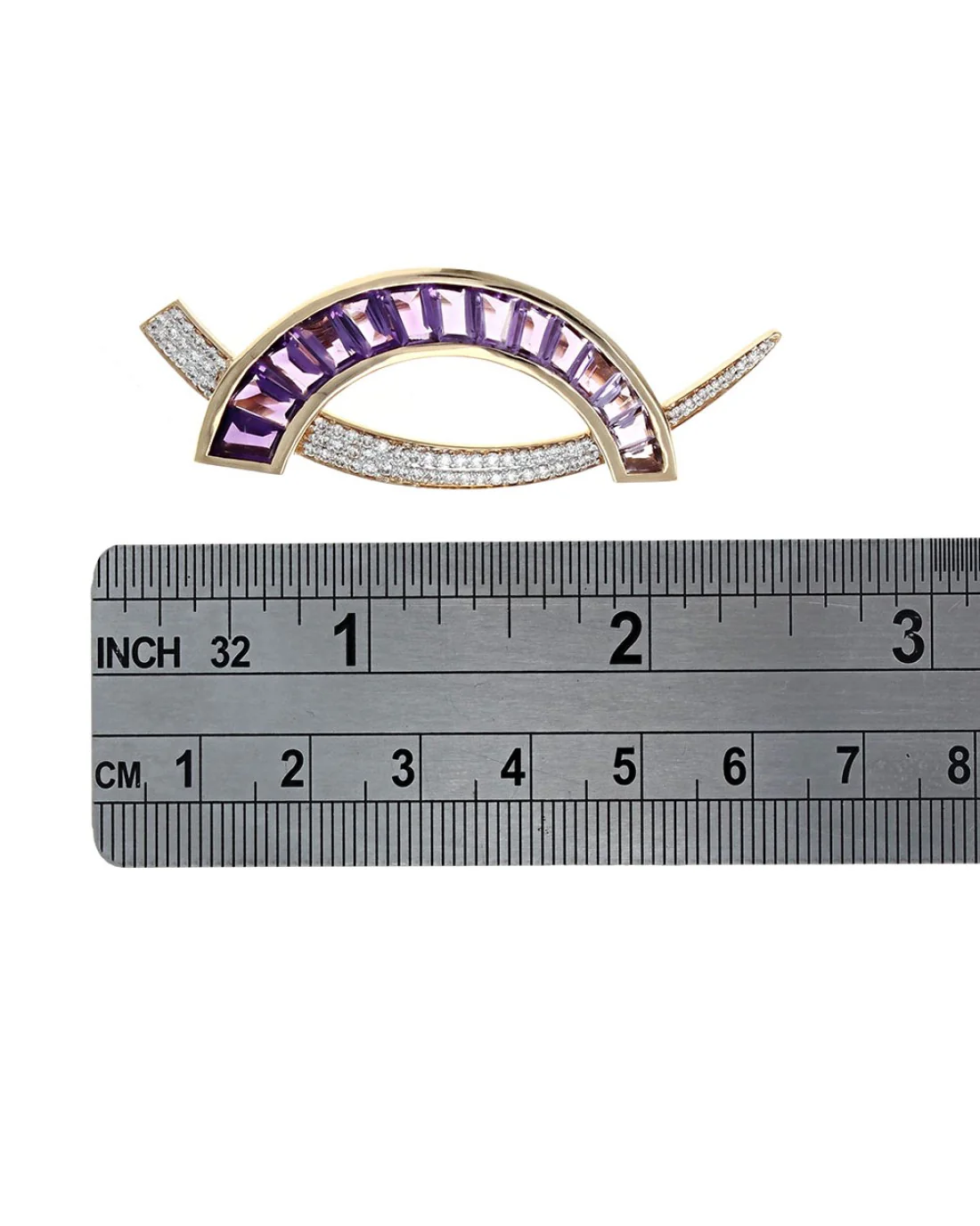 Amethyst and Diamond Open Pendant/Pin - Image 3