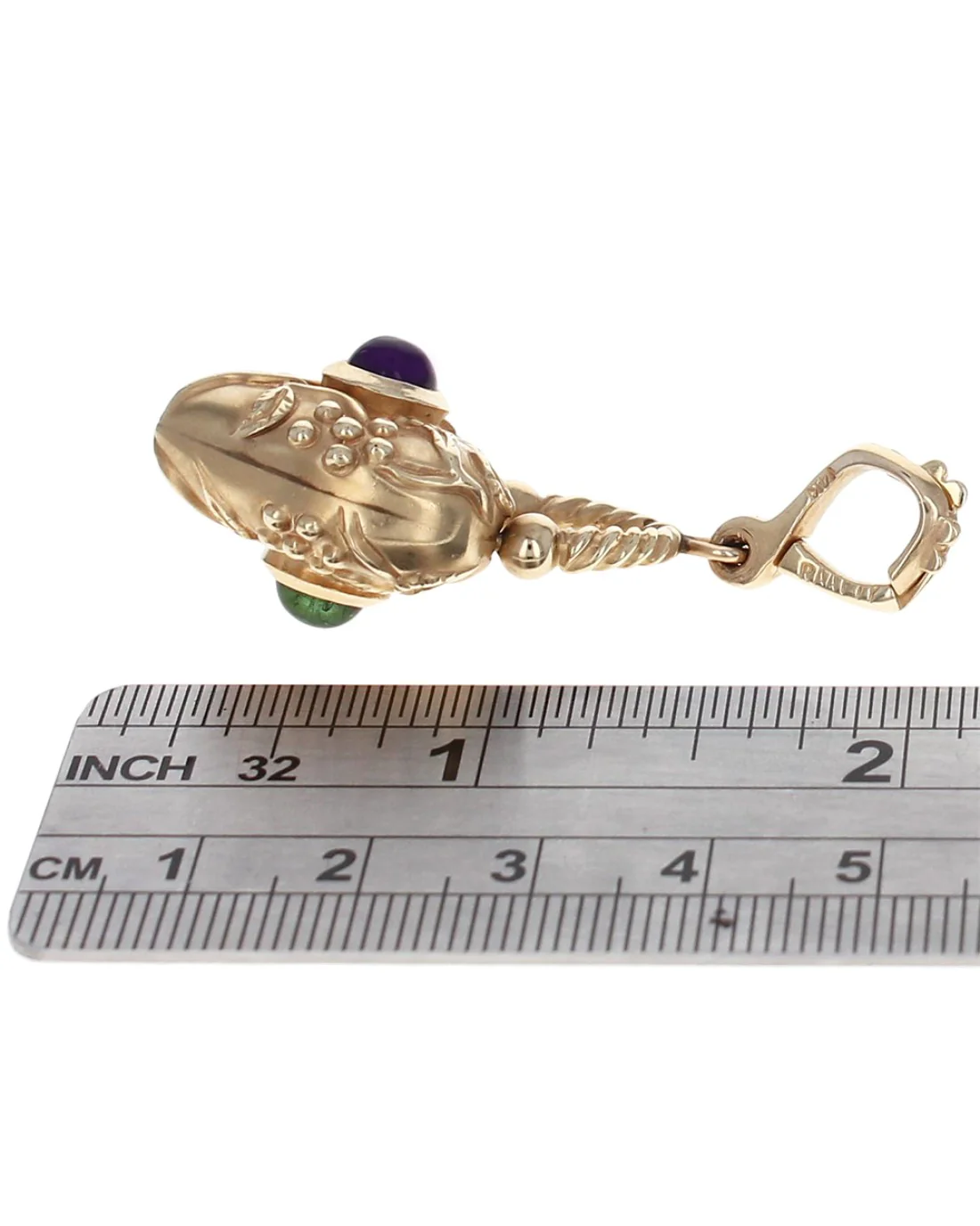 Amethyst and Peridot Heart Shape Enhancer Pendant - Image 3