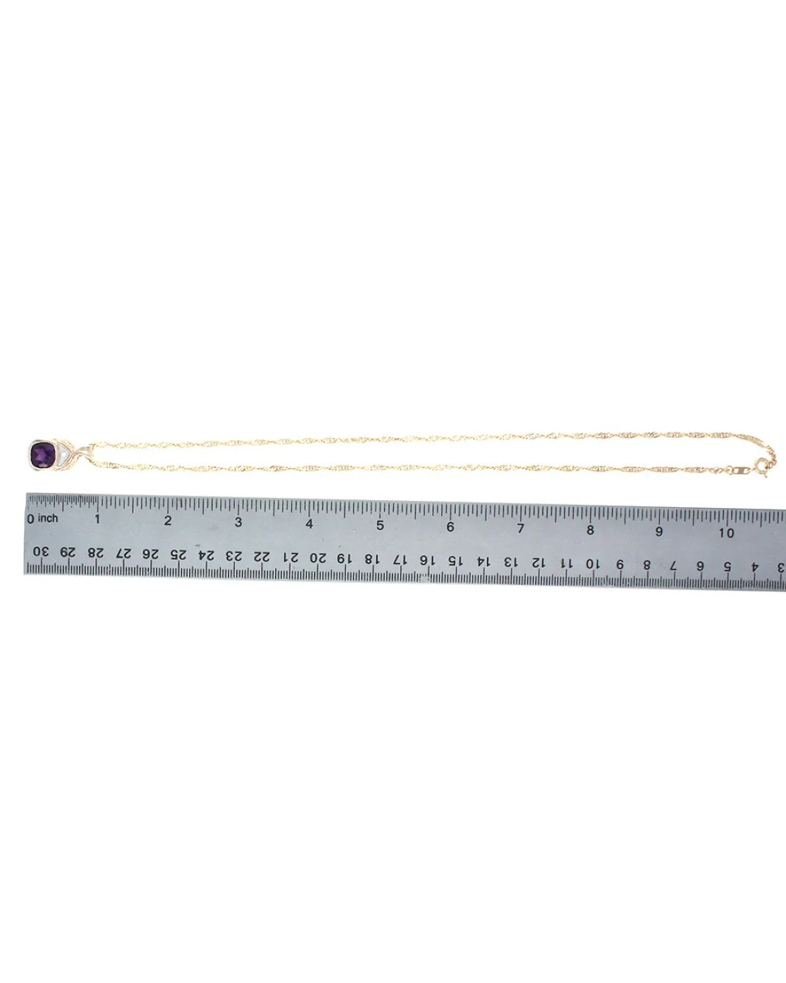 Amethyst Cushion Drop on Curb Chain Necklace - Image 3