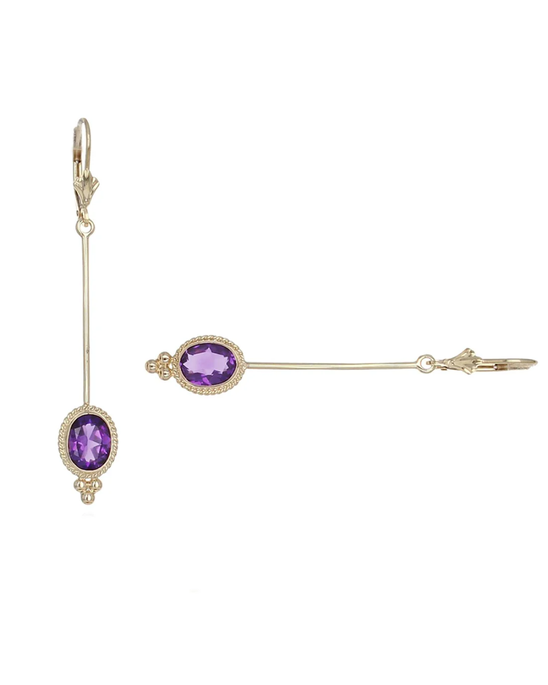 Amethyst Drop Dangle Earrings - Image 2