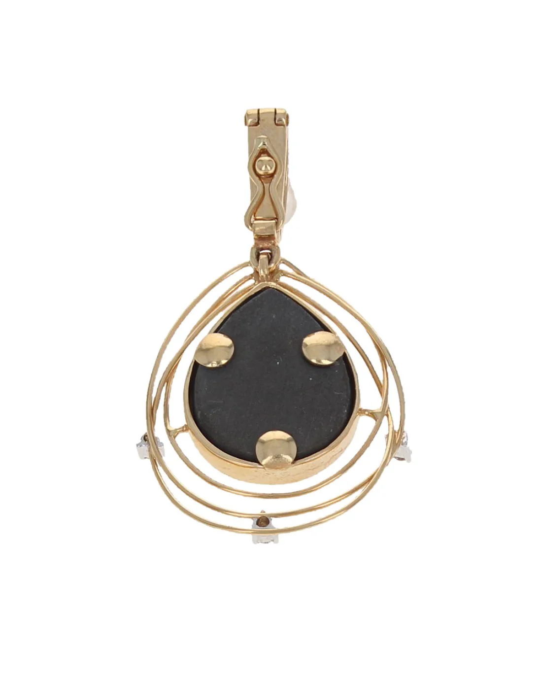Ammolite and Diamond Enhancer Pendant in Yellow Gold - Image 2