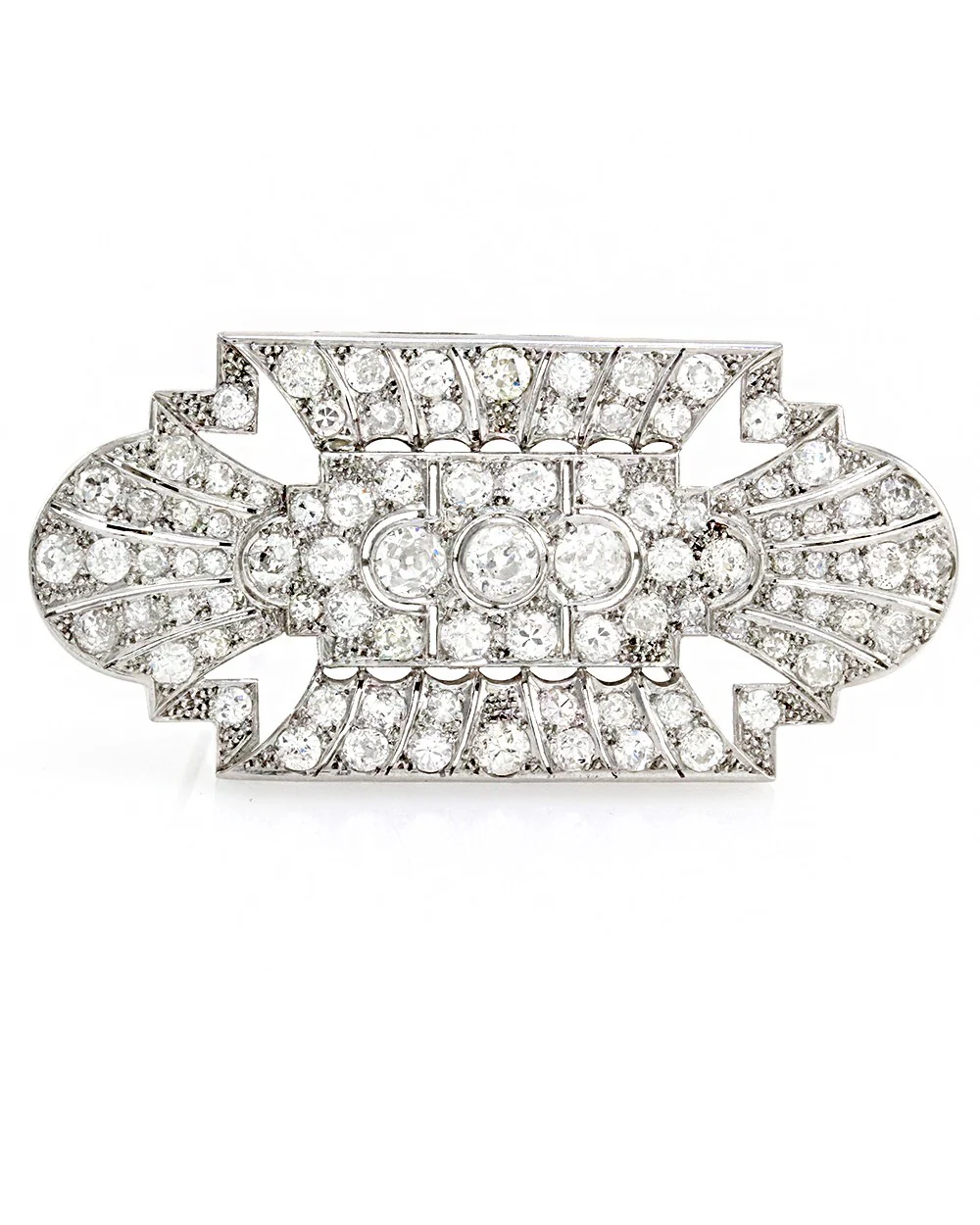 Antique Edwardian Diamond Brooch in Platinum