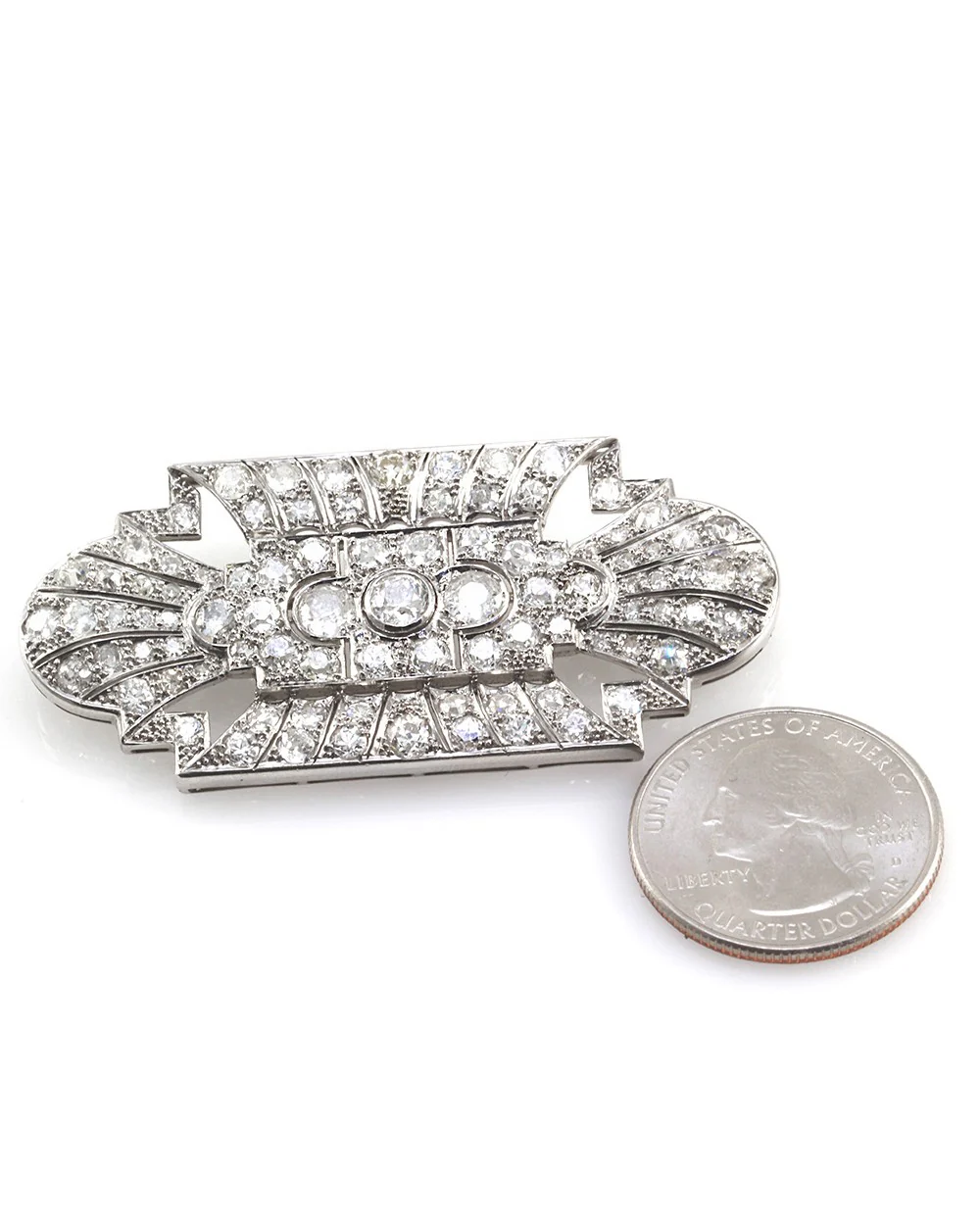 Antique Edwardian Diamond Brooch in Platinum - Image 2