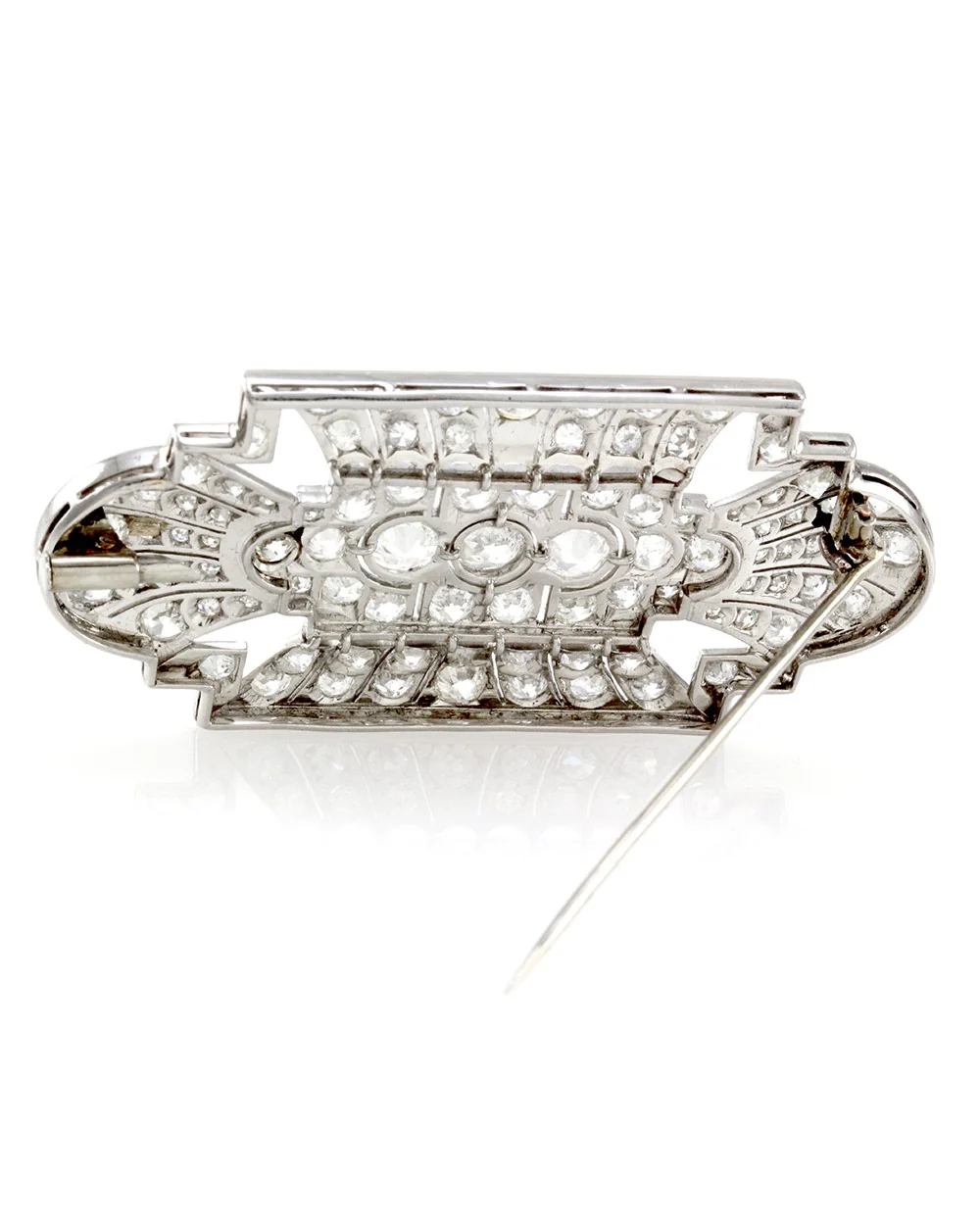 Antique Edwardian Diamond Brooch in Platinum - Image 4