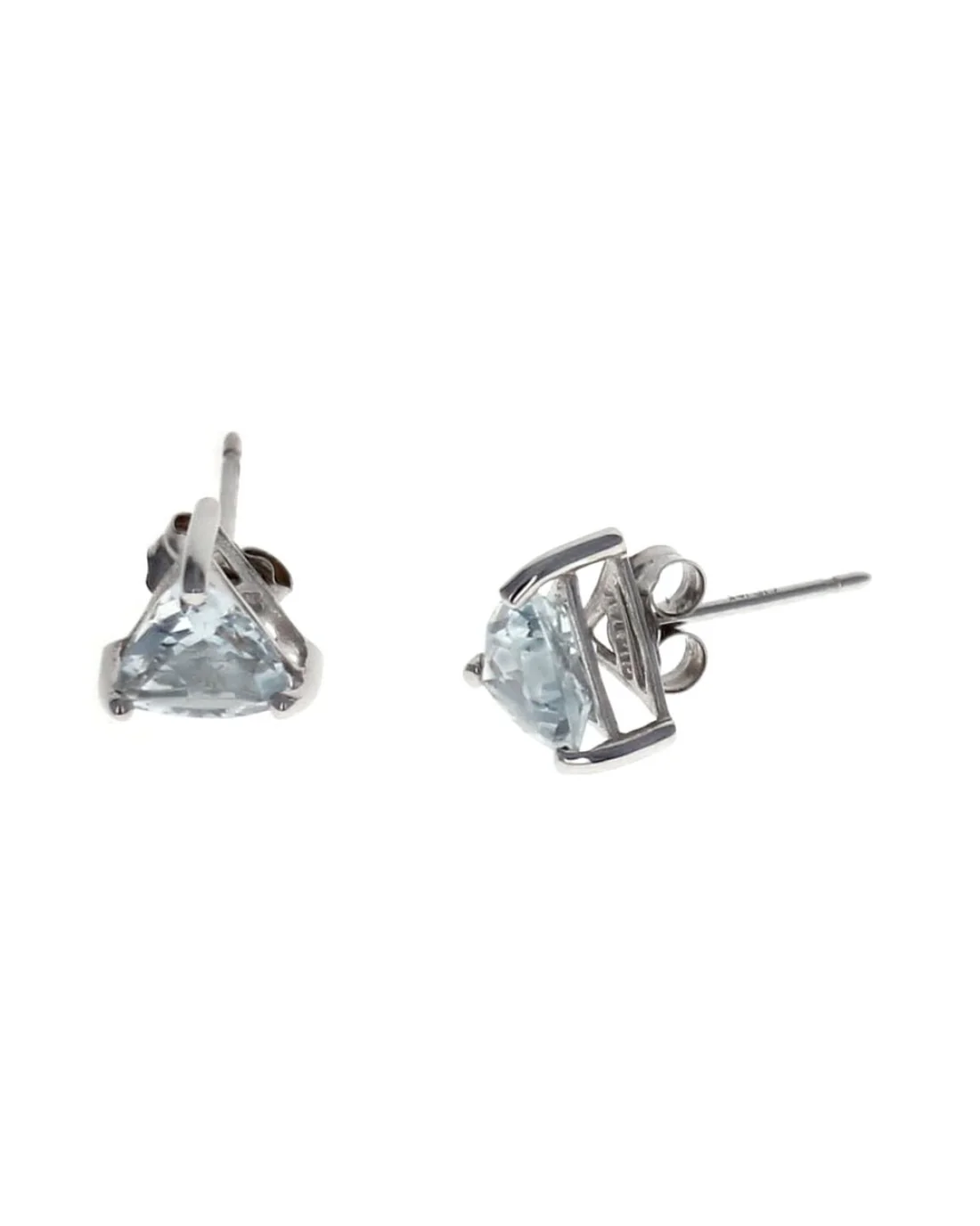 Aquamarine Stud Earrings in White Gold - Image 2