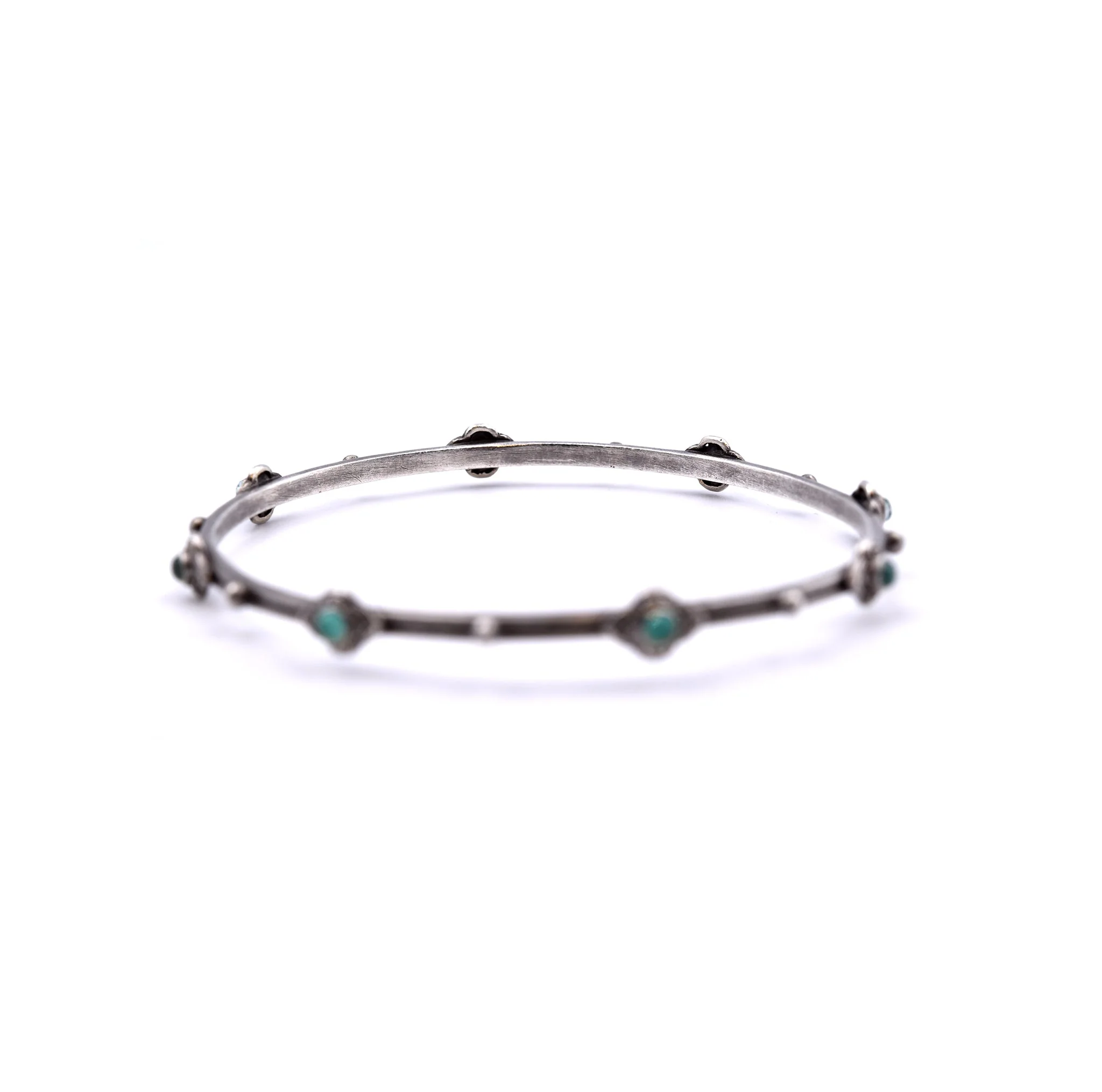 Armenta New World Sterling Silver and Malachite Bangle - Image 3