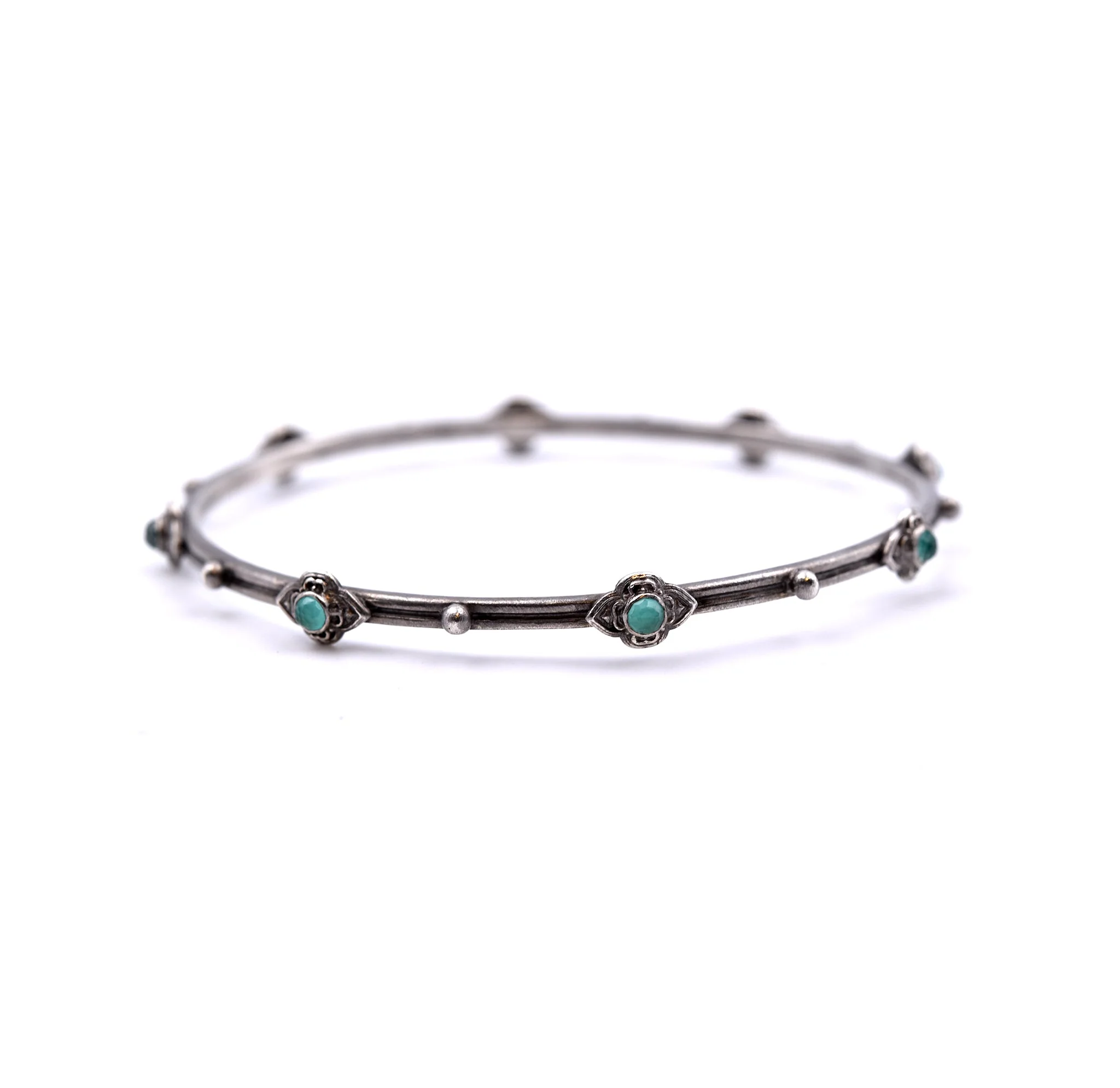 Armenta New World Sterling Silver and Malachite Bangle - Image 4