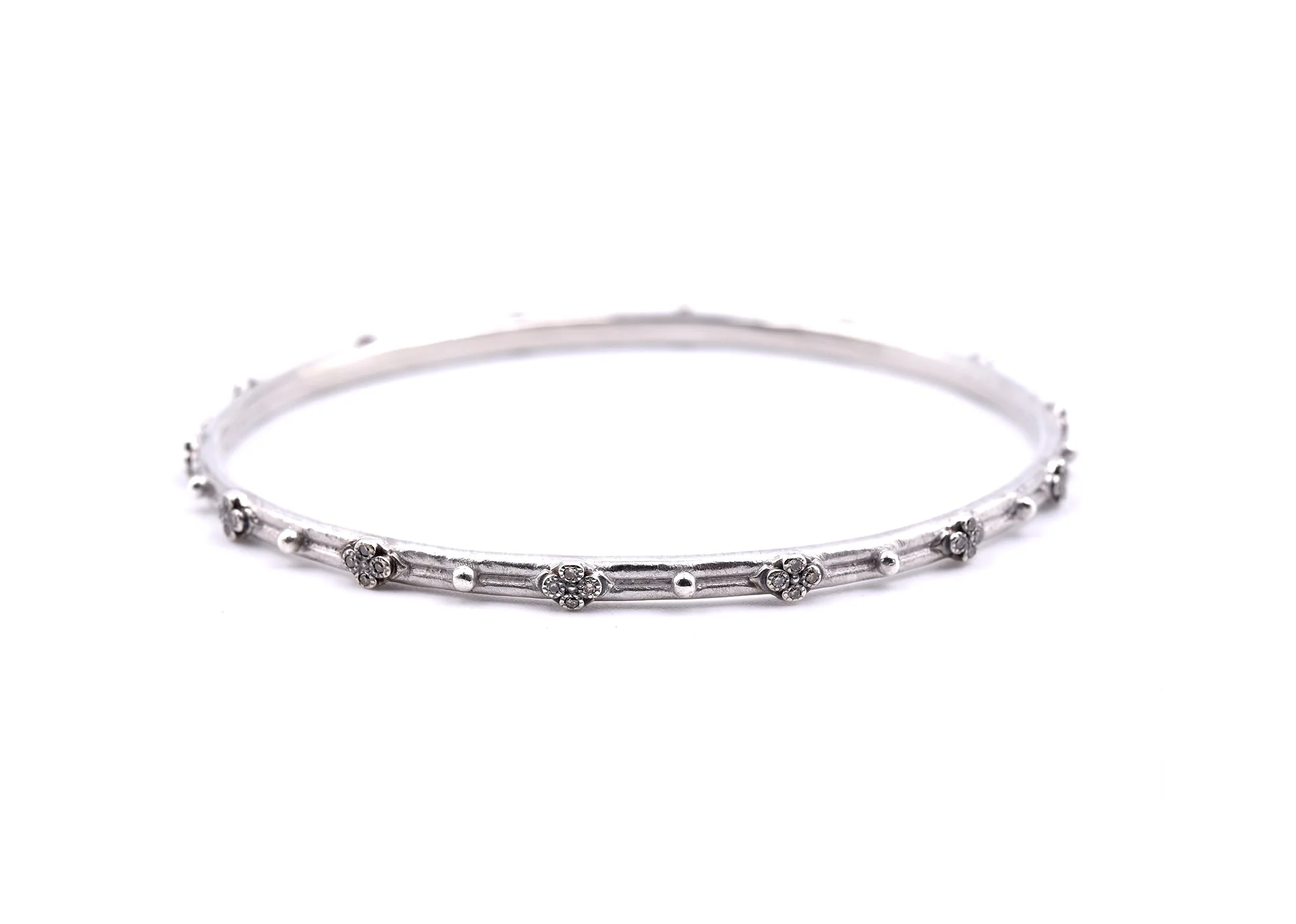 Armenta Sterling Silver Diamond Bangle Bracelet - Image 2