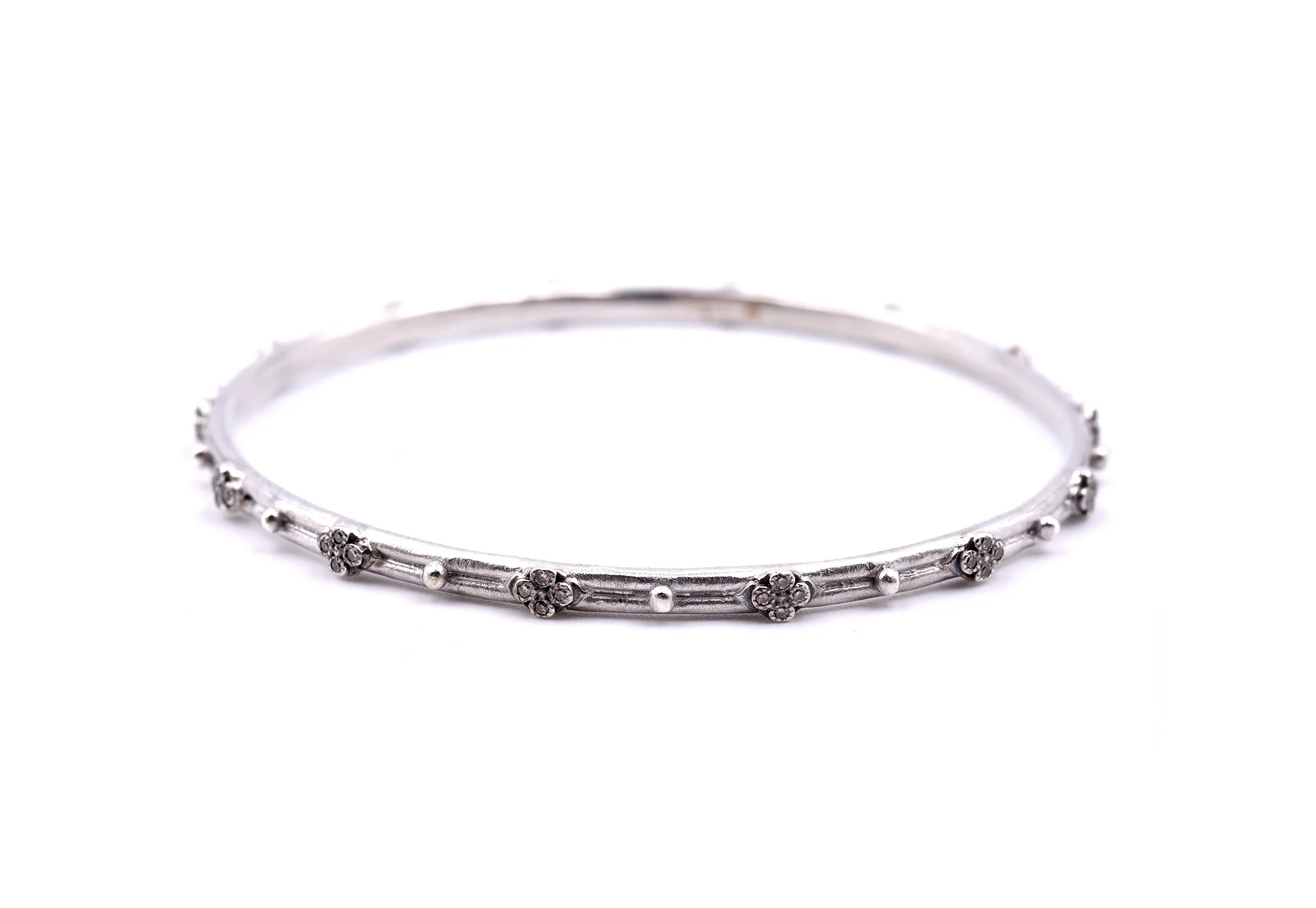 Armenta Sterling Silver Diamond Bangle Bracelet - Image 3